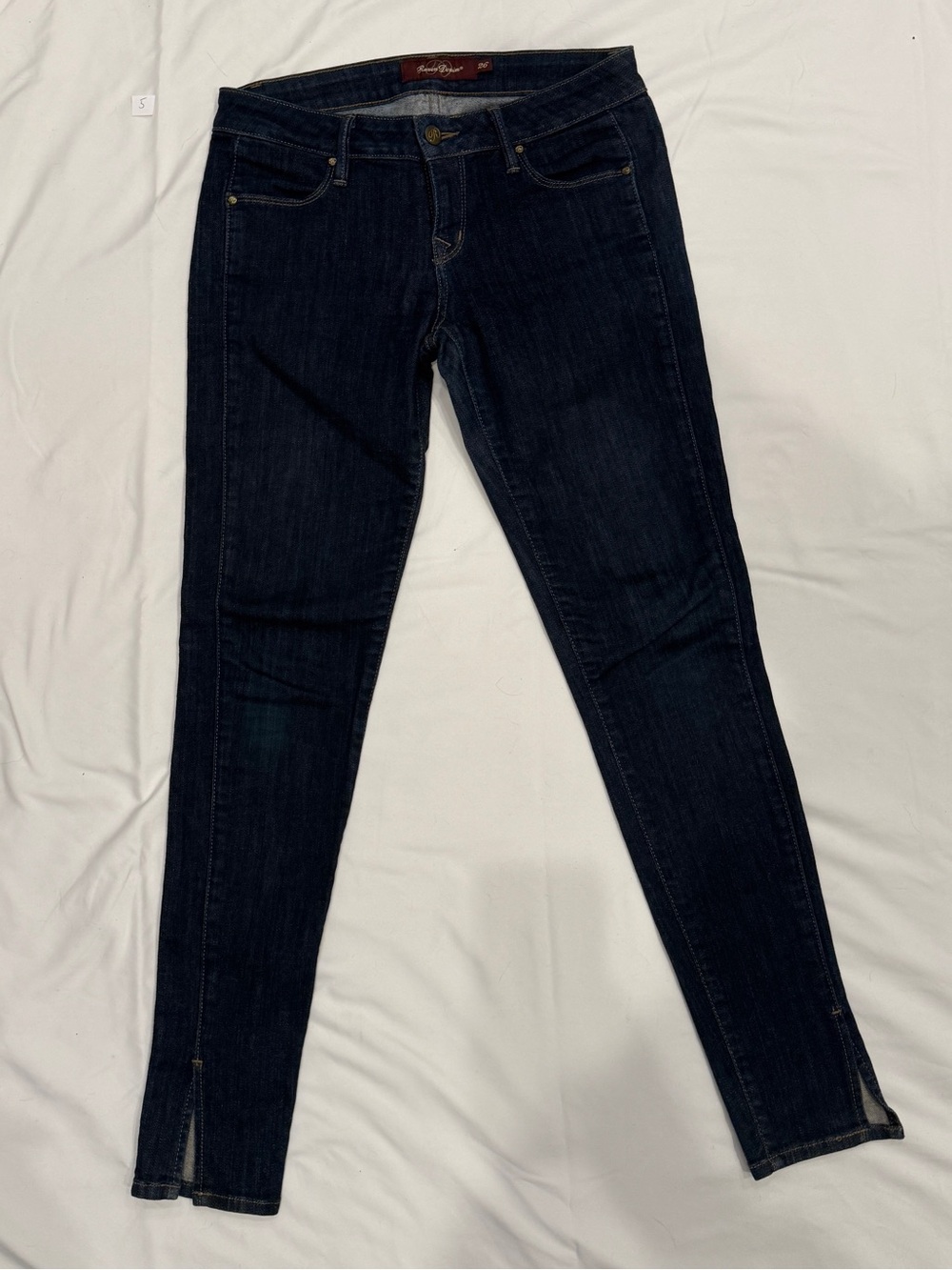 Raven Denim Dark Blue Ankle Skinny Jeans